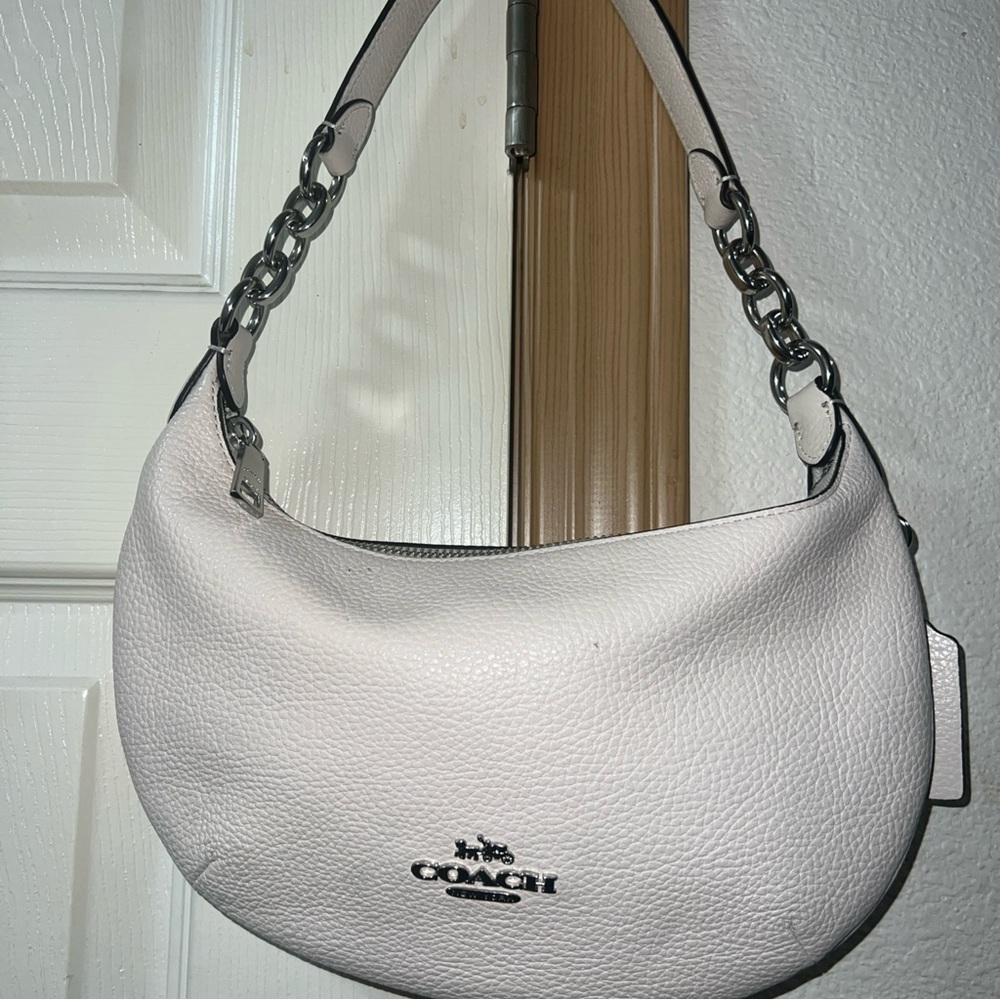 Coach Pebbled Leather Hobo with Silver Hardware